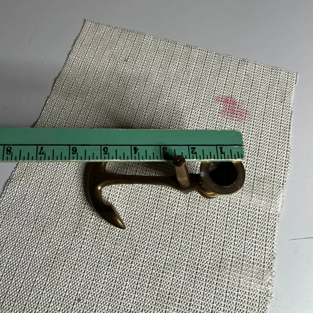 Vintage Solid Brass Anchor Candlestick Holder Nautical Maritime Decor Gold Tone